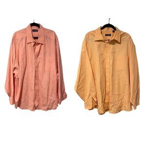 LOT OF 2 Round Tree and Yorke size 3X button down 100% Cotton